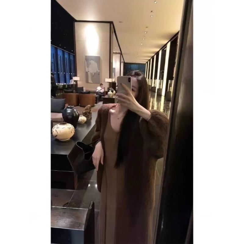 Pulover de culoare cafea în stil mare leneș coreean Cardigan largi tricotat pentru femei, toamnă/iarnă, haină subțire