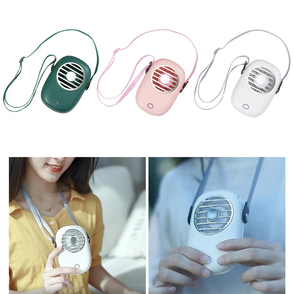 Mini USB Fan,Portable Hands Necklace Fan, Rechargeable Handheld 3 Adjustable Personal Desk
