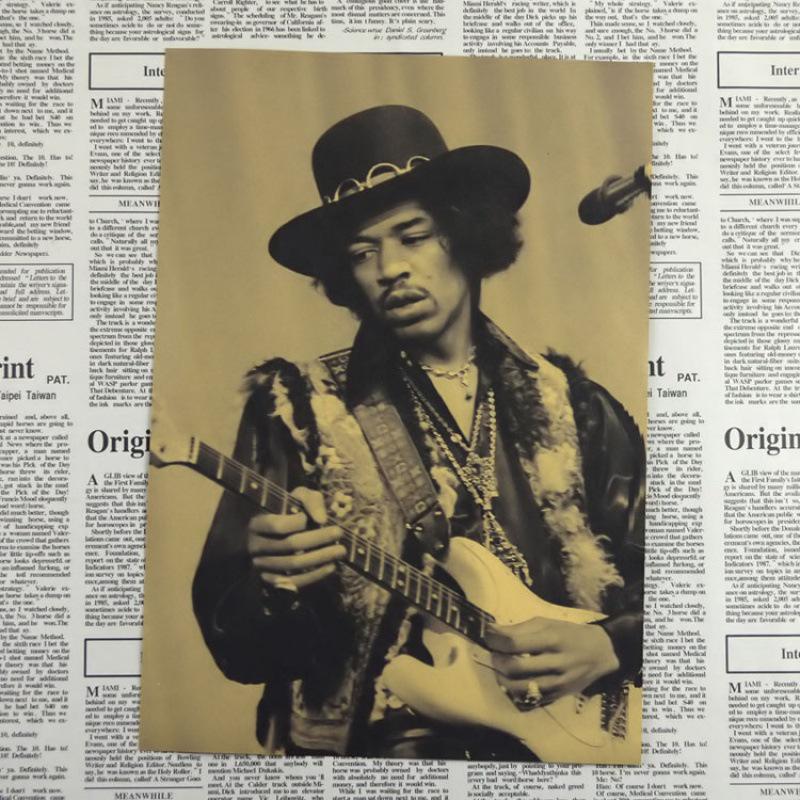 Jimi Hendrix Retro Rock Band Decorative Poster