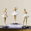 Ballet Girl Ornament Resin Handicraft Affordable Luxury Golden Silvery Desktop Living Room Ornament Modern Creativity For Gift