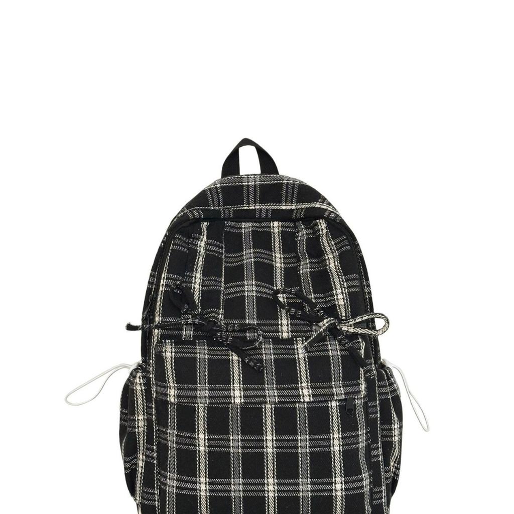 Schoolbag Japanese ins literary style soft sister plaid travel small backpack spring new high-value college student backpack