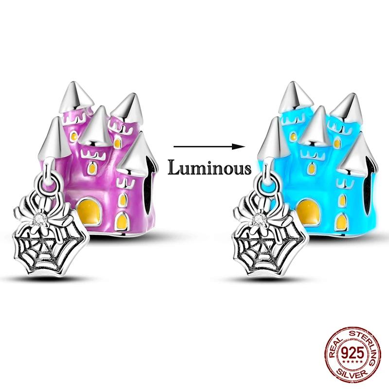 Copper Fashion Halloween Series Luminous Pumpkin Demon Skull Charms Beads Fit Original Bracelet Diy Jewelry