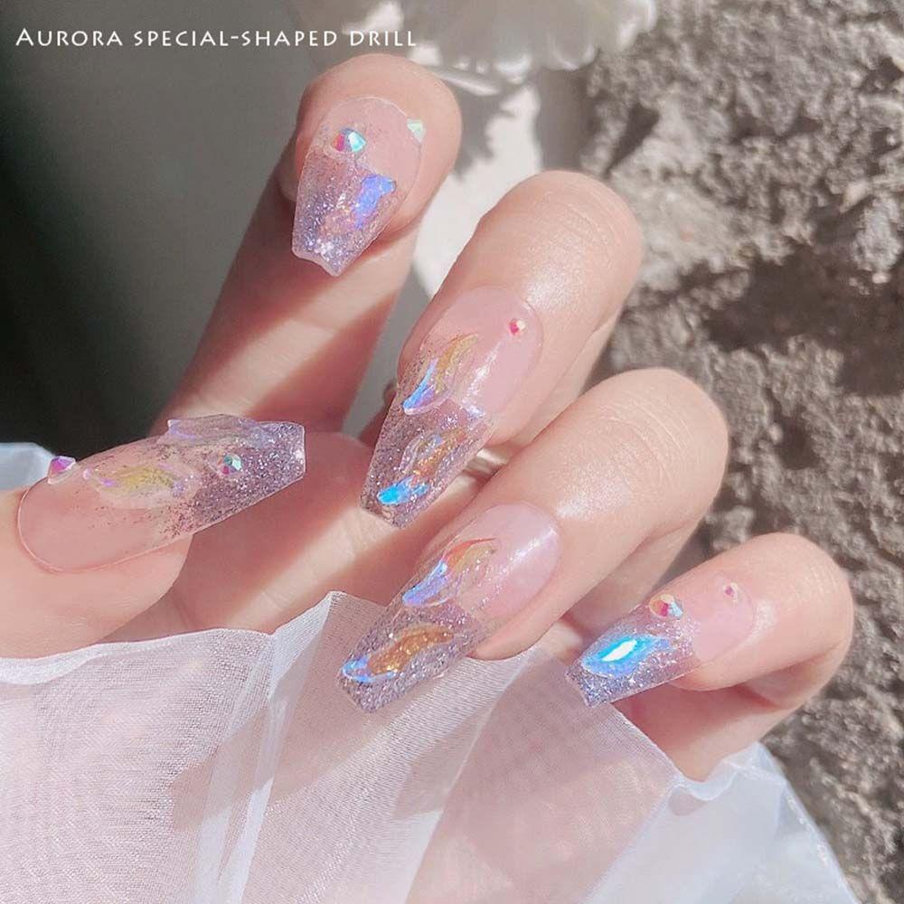 Shapes Aurora Nail Accessories Irregular Nail Rhinestones Nail Art Decoration Crystal Nail Jewelry