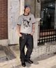 Nodi Lucky Dead Horse Ringer Crop Tee Melange Gray