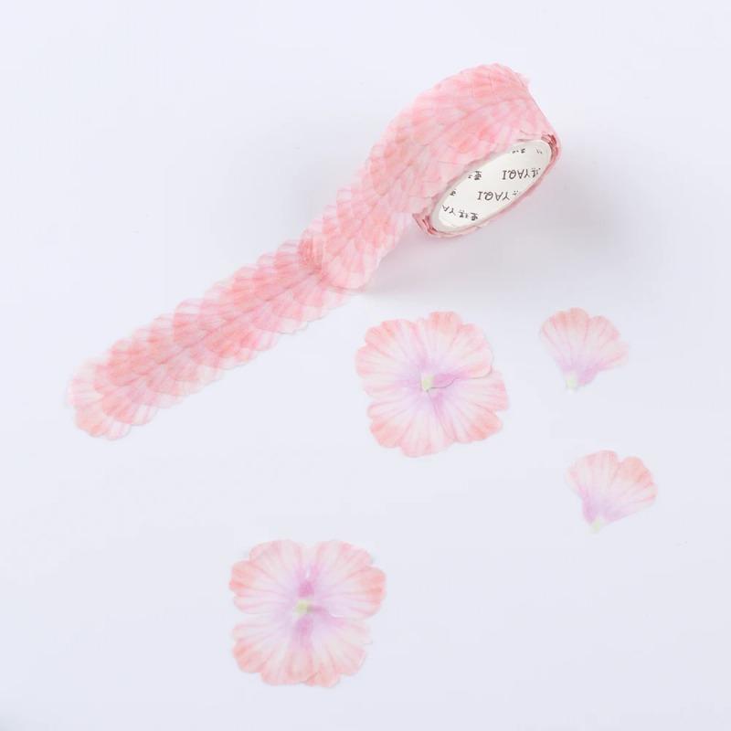 200PCS/Roll Flower Petals Tape DIY Scrapbooking Diary Paper Stickers Roll Cute Adhesive Paper Tape Stationery Sticker