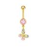 Heart-Shaped Water Drop Navel Ring - Trendy European & American Style