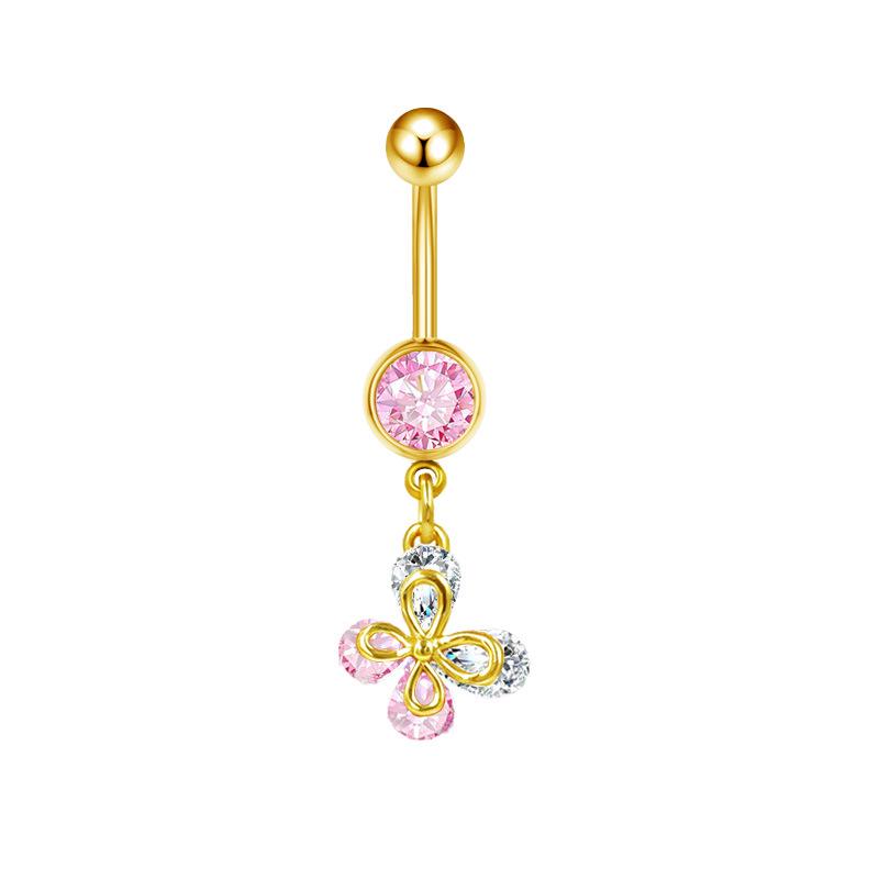 Heart-Shaped Water Drop Navel Ring - Trendy European & American Style