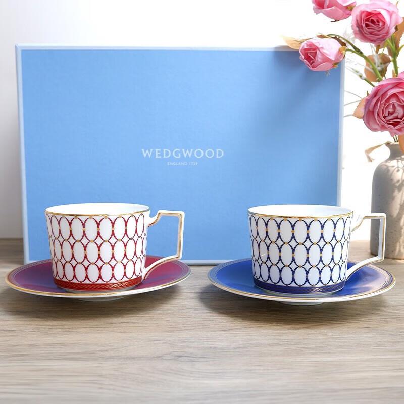 Wedgwood Golden Age Gilded Red & Midnight Blue Teacup Set