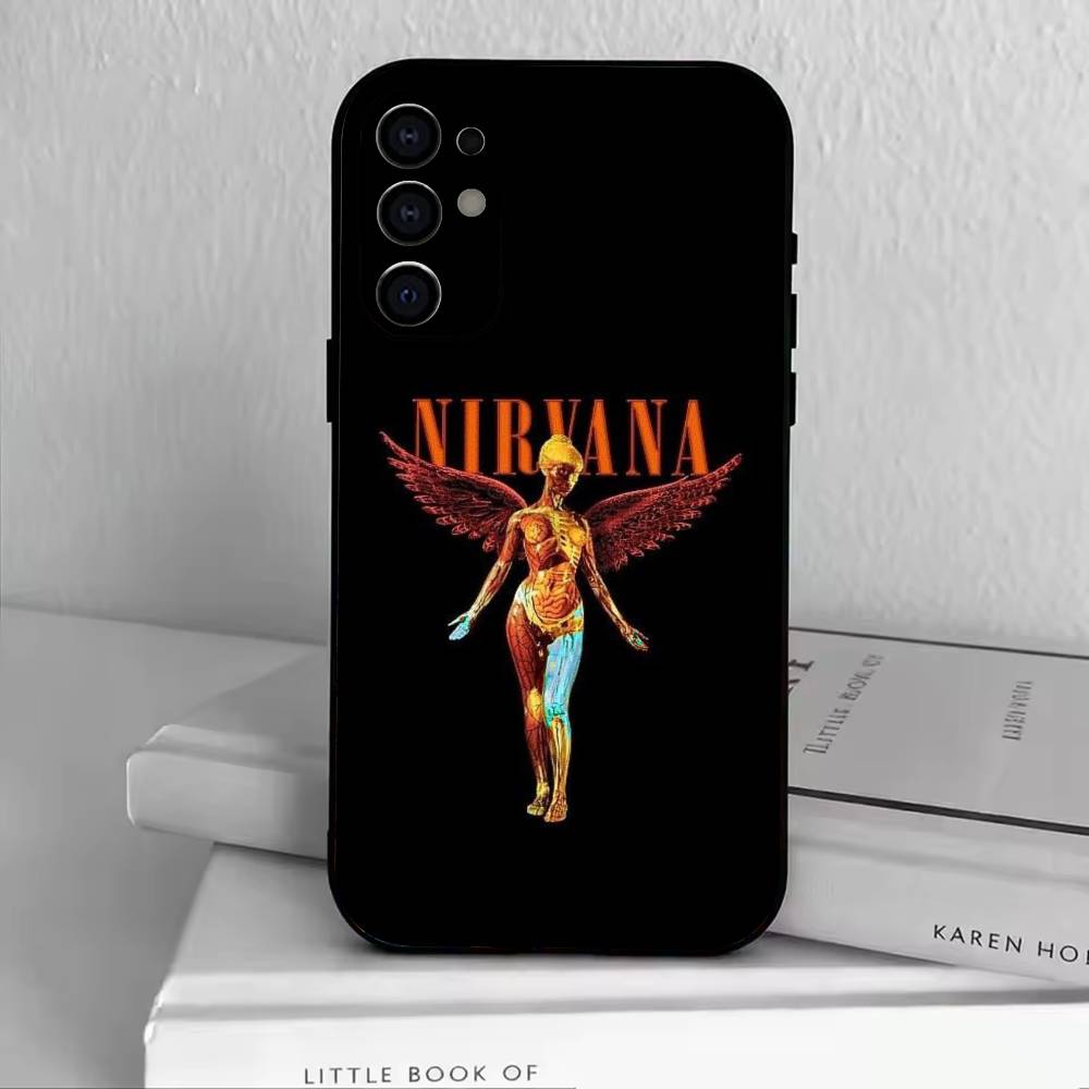 N-Nirvana Handyhülle Schwarzes Silikon Weich Für Samsung S25,S24,S21,S22,S23,S30,Ultra,S20,Plus,Fe,Lite