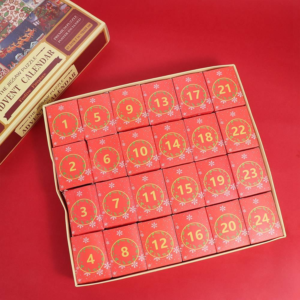 1000 Pieces Puzzle Christmas Advent Calendar Puzzle 24 Boxes Christmas Jigsaw Family