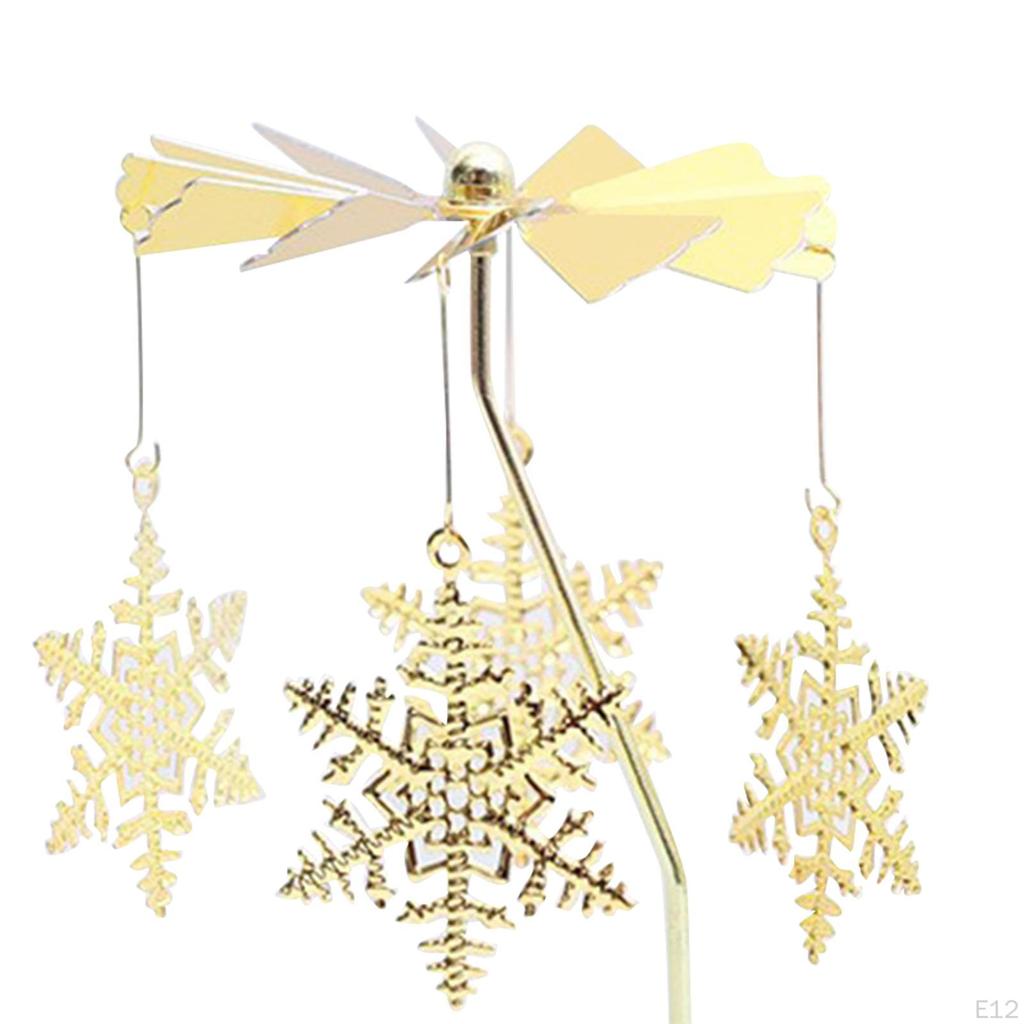 Rotary Candle Holder Aureate Metal Tealight Candlestick Ornament Romantic for Table Dinner Festival