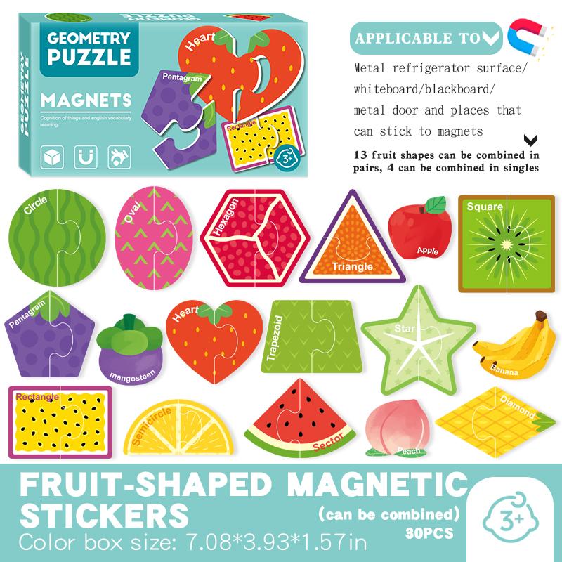 Kids Letters Numbers Animal Vehicle Refrigerator Sticker Magnetic Cognitive Matching Puzzle Educational Toys For Children
