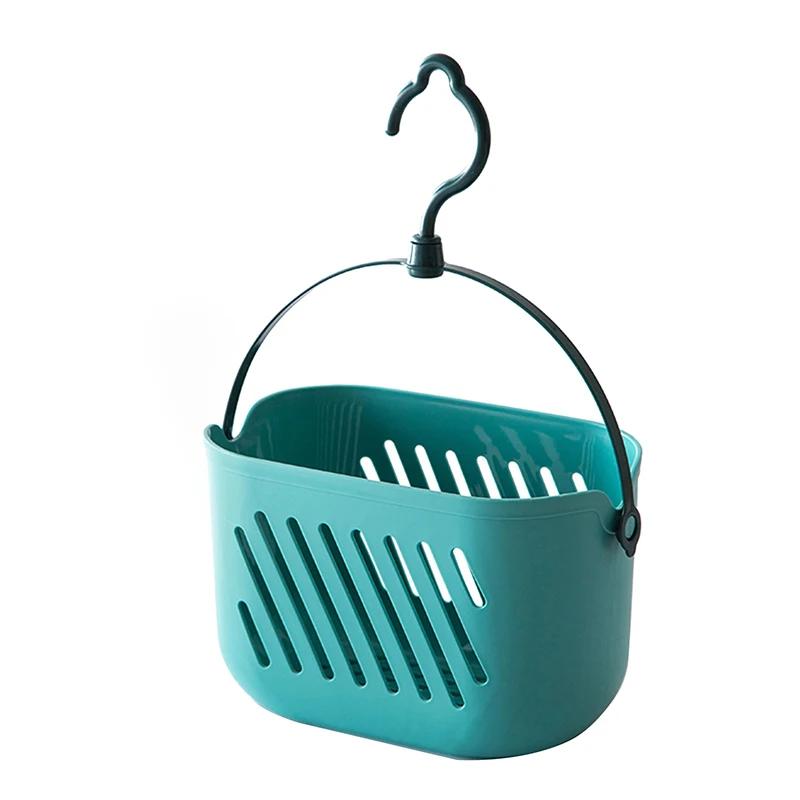 1pc Hanging Shower Toiletry Bath Kitchen Baskets Tub Corner Organizer Dorm Tote Hooks Rack Hangable Storage Basket with Hook