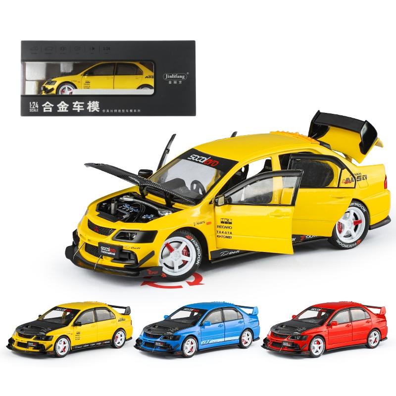 cwtnuk1 1/24 Mitsubishi EVO 9 JDM Super Sport Racing Toy Car Diecast Metal Rally Miniature Sound & Light Gift For Kid Boy Collection