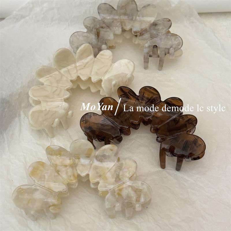 Elegant Large Petal Acetate Hair Clip for Women - New 2024 Semi-Arc Shark Clip Hair Accessory