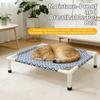 Durable Detachable Cat Elevated Bed Comfortable Breathable Pet Camping Bed Cute Cartoon Cat Sleeping Bed Travel Portable
