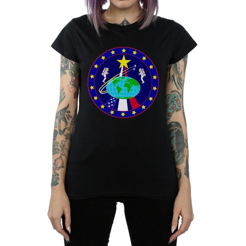 NASA Womens/Ladies Classic Globe Astronauts Cotton T-Shirt