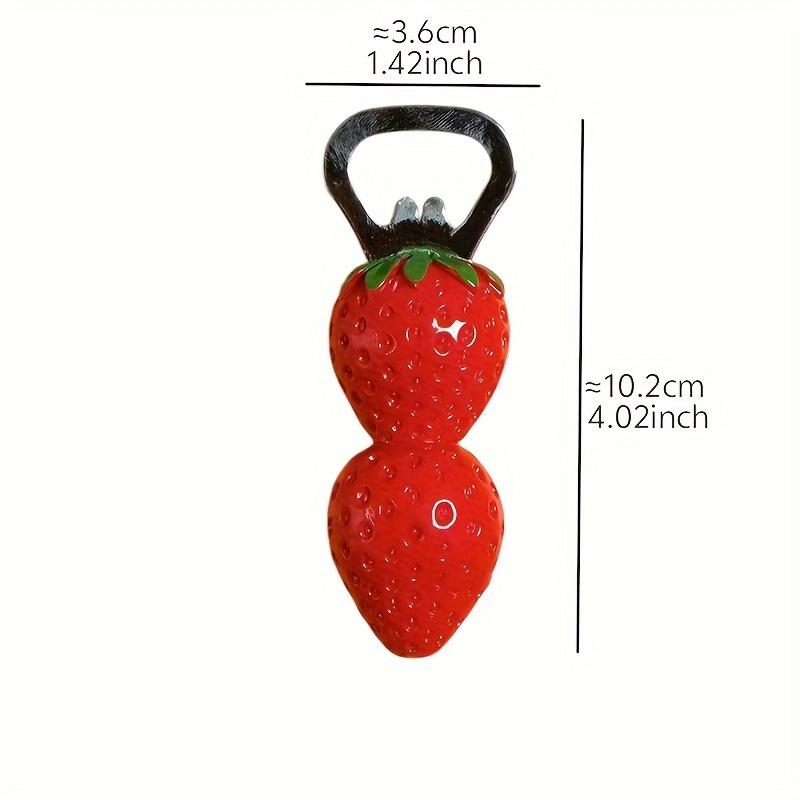 2pcs Cute 3D Magnetic Beer Bottle Openers , Strawberry , Cheese Designs for Refrigerator Decor, PVC Material