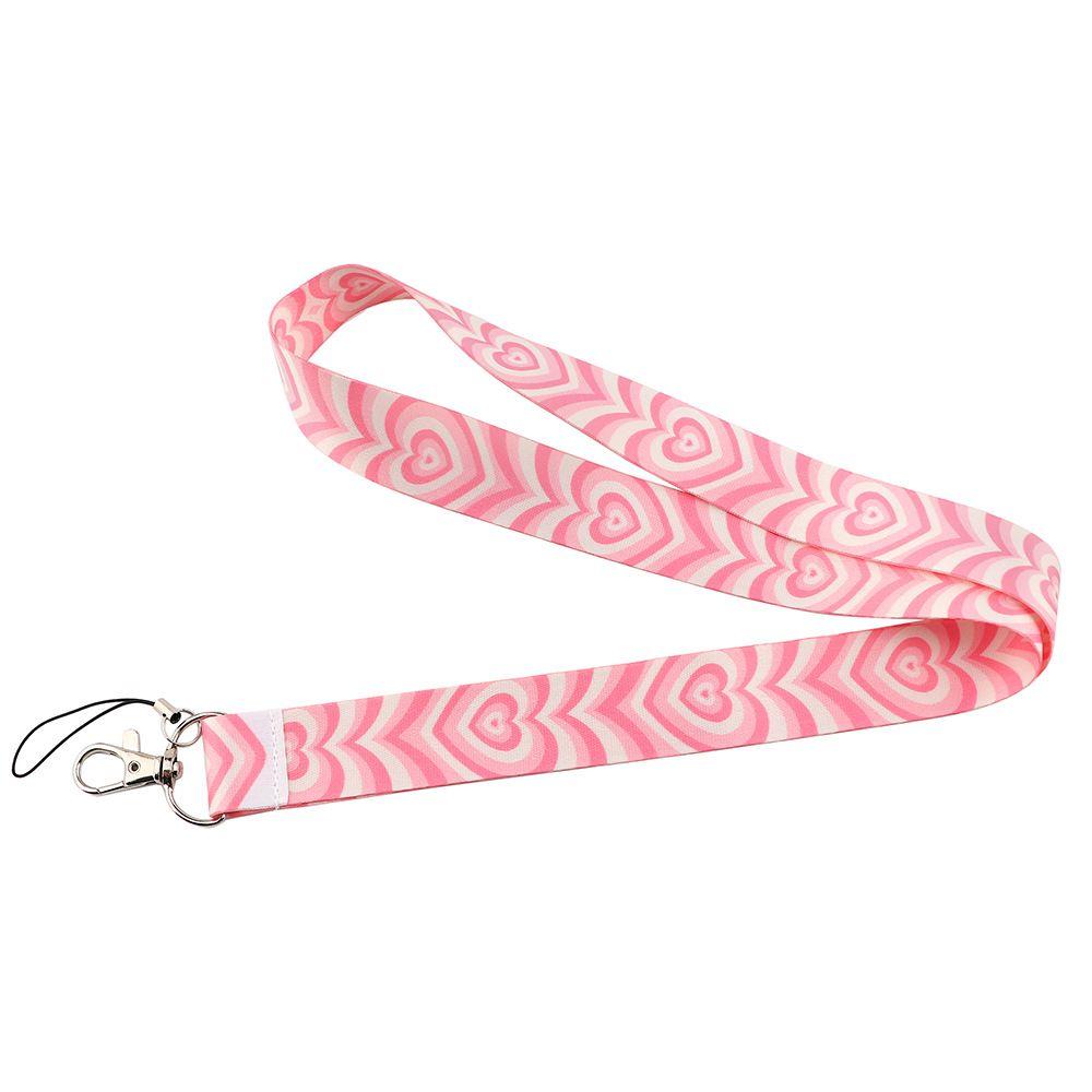Mobile Phone Strap Keychain Love Neck Strap Heart Lanyard ID Card Pass Hang Rope Badge Holder