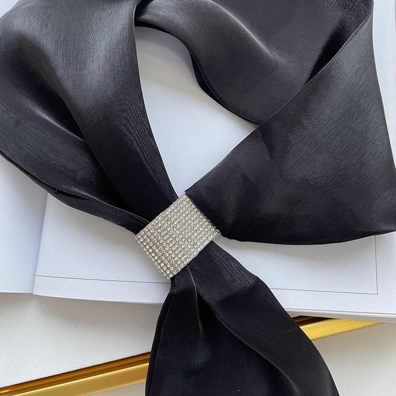 New Fashion 75Cm Small Silk Scarf Women'S Small Ear Scarf Tie Headband Decorative Neck Scarves Party Gift