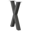 Vidaxl Dining Table Legs, 2 Pcs, Anthracite, 50X(72-73) Cm, Steel