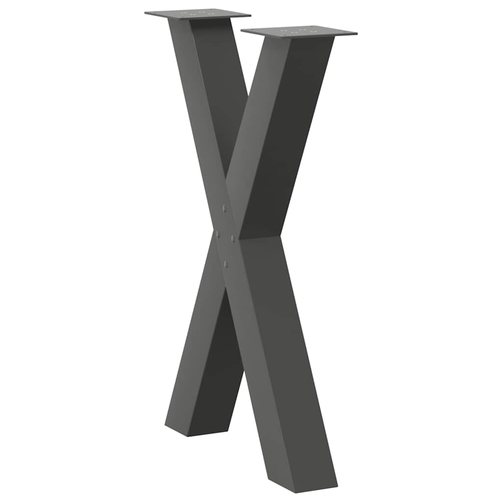 Vidaxl Dining Table Legs, 2 Pcs, Anthracite, 50X(72-73) Cm, Steel