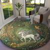 1pc Office Printed Round Carpet, Enchanted Starry Unicorn Rug, Home Sofa Chair Mat For Christmas and Halloween Décor
