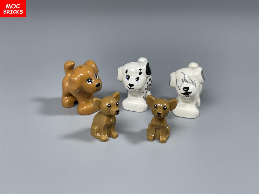 MOC Blocks Little Dog Series Chihuahua French Bulldog Poodle Assembled Construction Bricks Children's Playthings Plastic Material Doll
