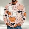 Men's Long Sleeve Shirt Halloween Print Loose Fit Casual Top