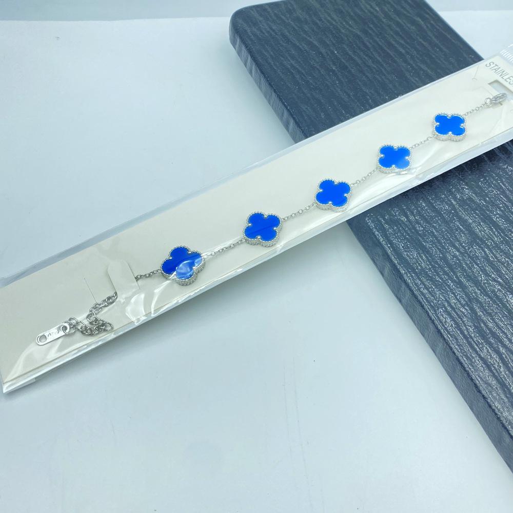 15MM Titanium Steel Four-Leaf Clover Bracelet - Forest Series, Non-Fading Fresh Style
