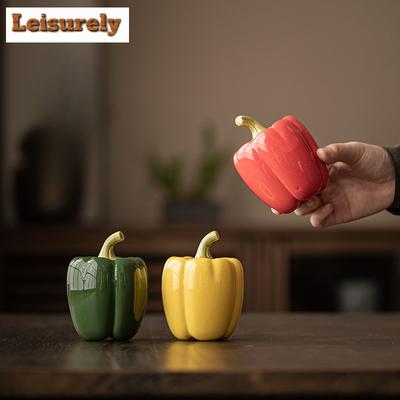 Ceramic Simulation Chili Tea Box Organizer Moisture-proof Boutique Storage Tank Containers Tea Caddy Tea Items Collection Craft