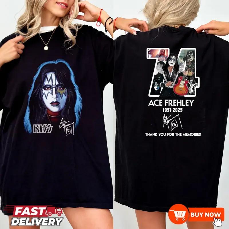 

Ace Frehley Legendary 1951-2025 Signature Memories TShirt - Multicolors, S-5XL Unisex T-Shirt S