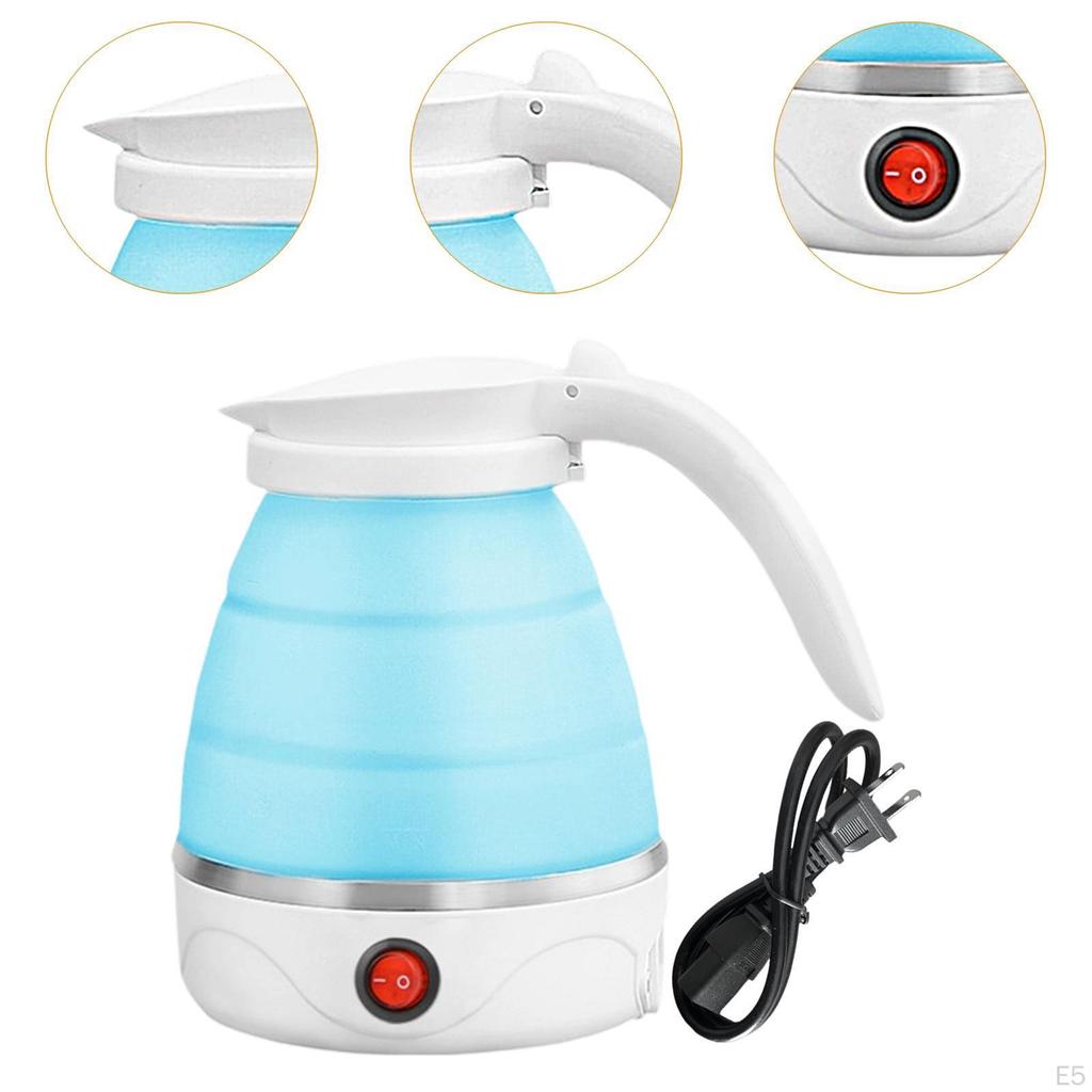 Folding Electric Kettle Foldable 1.2L Lightweight Compact Silicone with Separable Power Cord Small