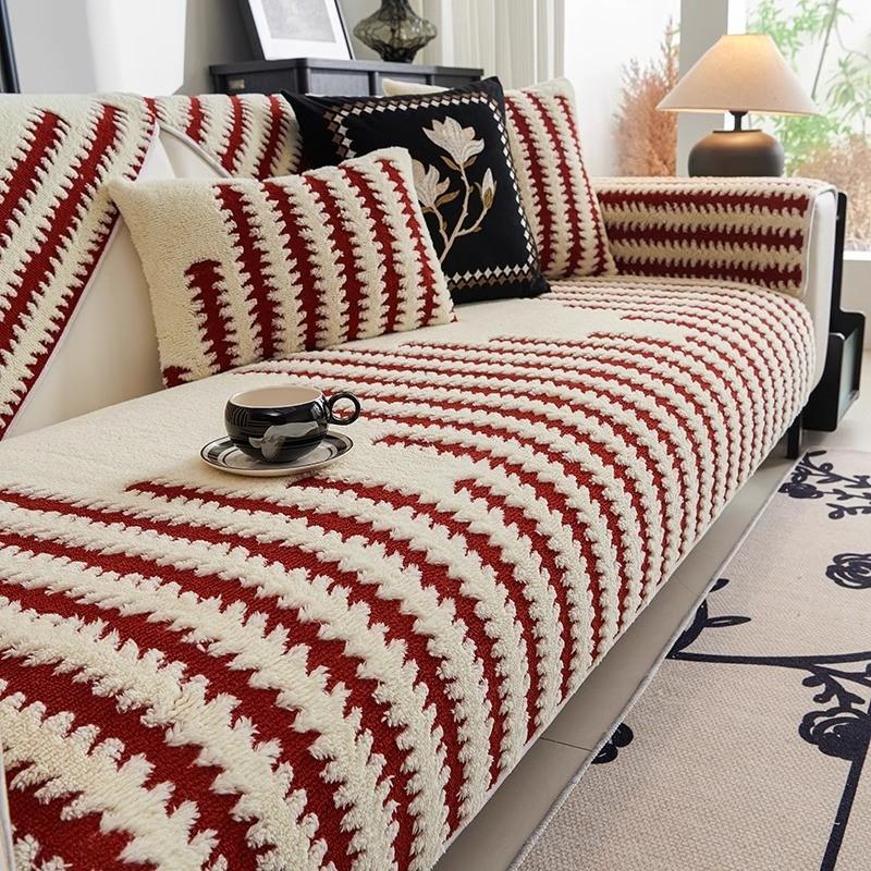 

Зимний утолщенный плюшевый диванный коврик 1/2/3/4/L-образный угловой нескользящий чехол для стула универсальная подушка для дивана гостиная украшение для дома pillow cover 30x50cm красный