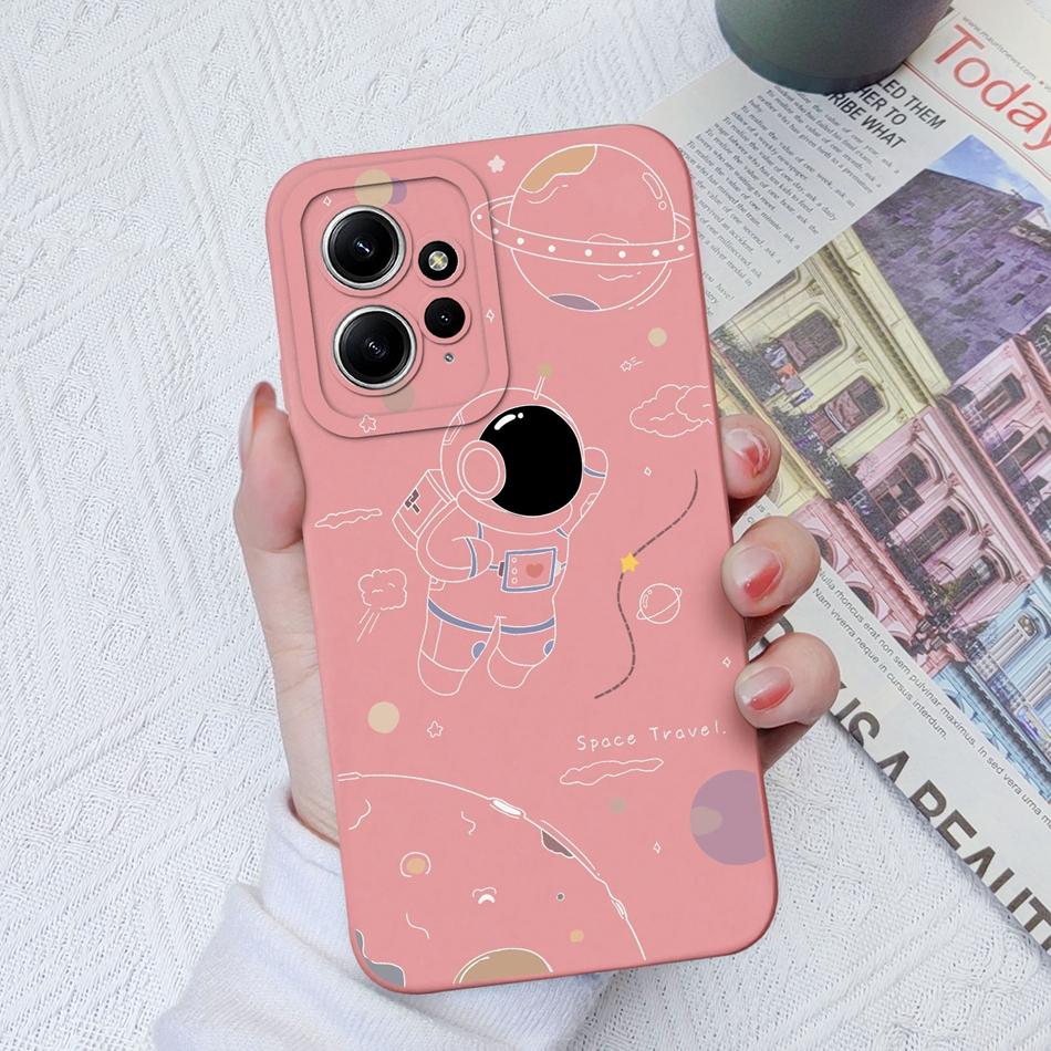 Cases For Xiaomi Redmi Note 12 12S 4G 5G Cute Patterned Liquid Silicone Anti Knock Back Cover For Redmi Note 12 S Funda Bumper