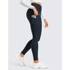CRZ YOGA Women's Winter Fleece-Lined Yoga Leggings, High-Waisted, Sweat-Wicking, Quick-Drying, Cold Protection, 28-Inch Inseam, Dark Navy, Size XS
