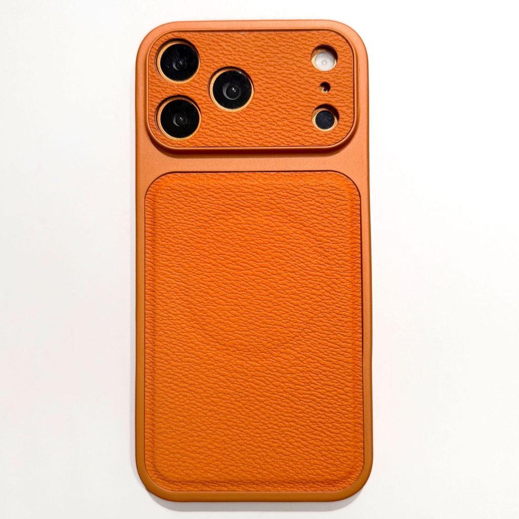 Lychee Pattern Skin Sticker & Magnetic Case for iPhone 17 Pro Max - Apple 16 Solid Leather