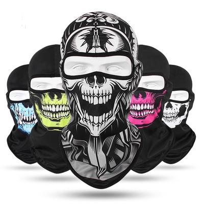 Motorcycle Balaclava Skull Print Moto Full Face Mask Windproof Skiing Head Neck Warmer Cycling Biker Hood Cap Men Helmet Liner