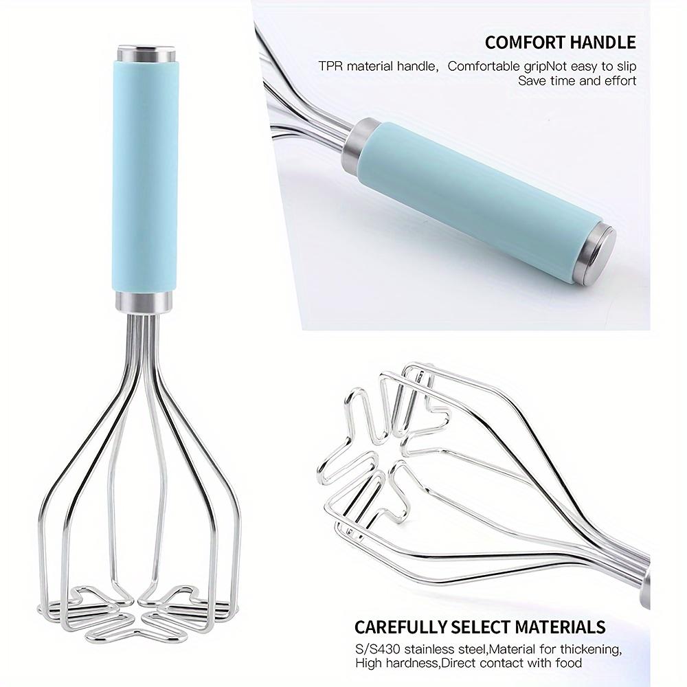 1pc, Potato Masher, Stainless Steel Potato Masher, Kitchen Vegetable Masher with Non-Slip Handle, Manual Fruit Masher, Potato Ricer, Potato Press