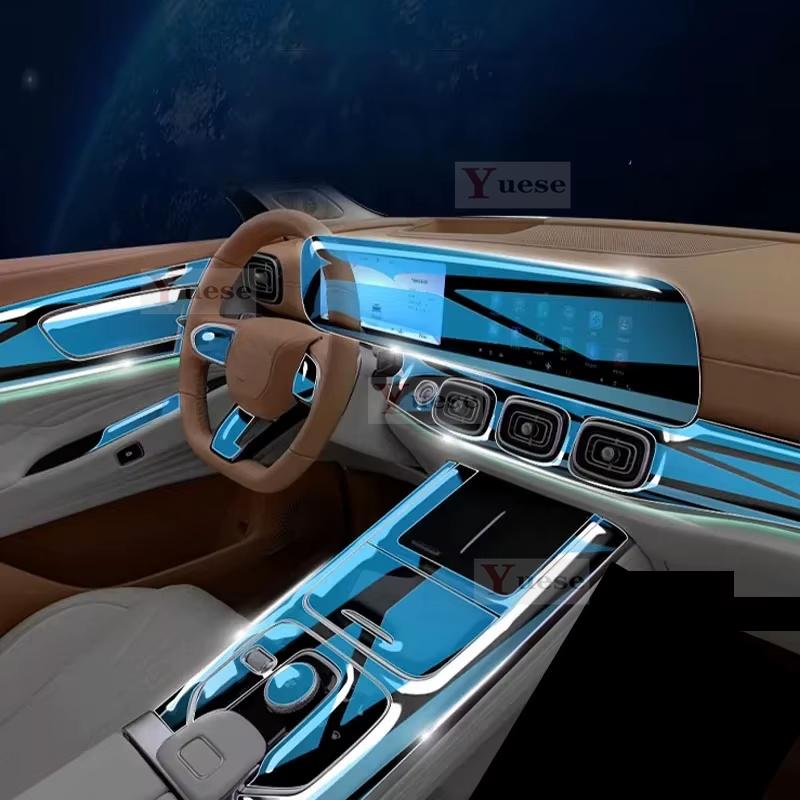 For Chery Tiggo 9 Car Interior Decor Protection Sticker Center Control Door Navigator Panel Car Accessorie TPU Transparent Films