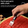 Taglia Anguria e Forchetta Acciaio Inossidabile 2-in-1 Strumento Affettatrice Anguria Portatile Doppia Testa Taglia Frutta per Estate Festa in Casa Campeggio Cucina