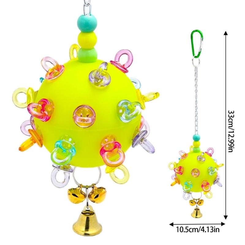 Juguete Colgante Colorido para Pájaros Bola de Goma Masticable Juguete Masticable para Loros Para la Jaula de Loros Enriquecimiento y Entretenimiento