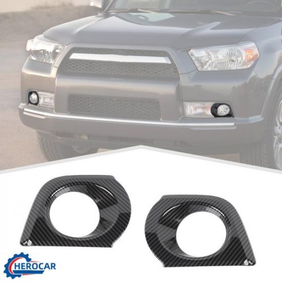 Front Fog Light Lamp Frame Trim Decor Bezel Cover for 4Runner 10-13 Carbon Fiber