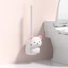 Toilet Brush and Holder Set Plastic Bathroom Cleaning Brush with Long Handle for Hard To Reach Areas No Dead Corner Design