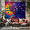 Psychedelic Surreal Face Tapestry – Trippy Cosmic Mindscape Wall Art Visionary Colorful Decor for Dorms Meditation or Gift