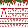 Set of 24 Velvet Bow Tie Ribbon Ornaments for Christmas Trees and Holiday Parties