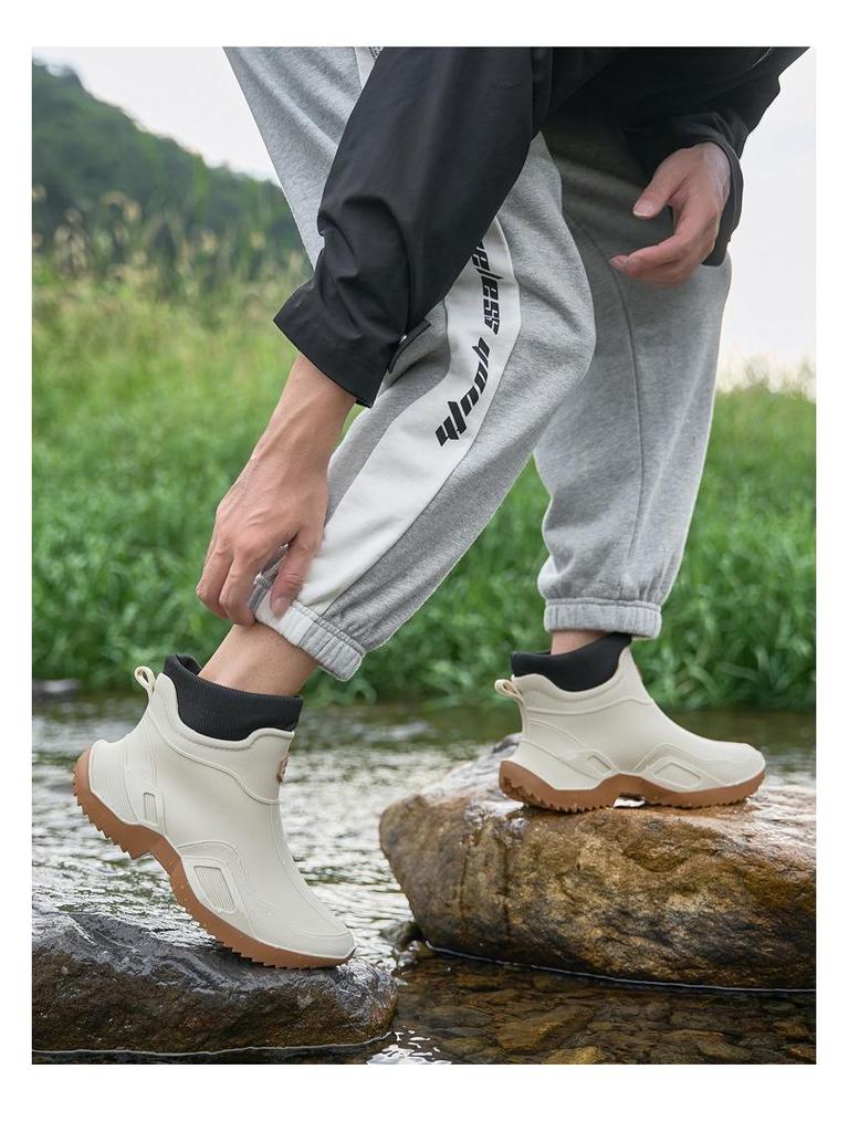 Botas de lluvia versátiles de caña corta: Unisex, a la moda, antideslizante, calzado para todas las estaciones