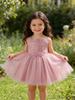 Girls' Spaghetti Strap Sequin Princess Party Dress with Puffy Tulle for Birthday & Festival Performance