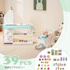COSTWAY Play Store Pretend Play Educational Toys Pretend Shopping Play Set Cash Register Counter Vending Machine Supermarket Children Boys Girls