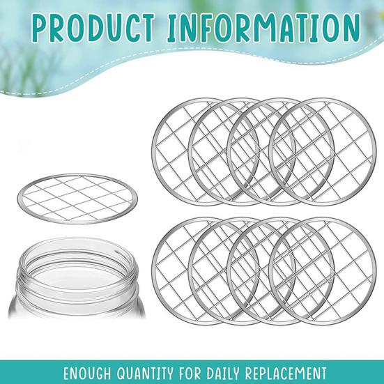 1 Set Blumenglasdeckel Hohe Haltbarkeit Rostfreies Metall Blumeneinsatz Einmachgitter Mason Jar Deckelzubehör für Zuhause